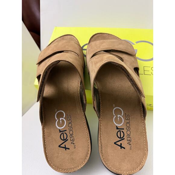 Aerosoles® Aer Go Taupe Sandals 11M Leap Year Size 11 M Leather Women's - Picture 6 of 8